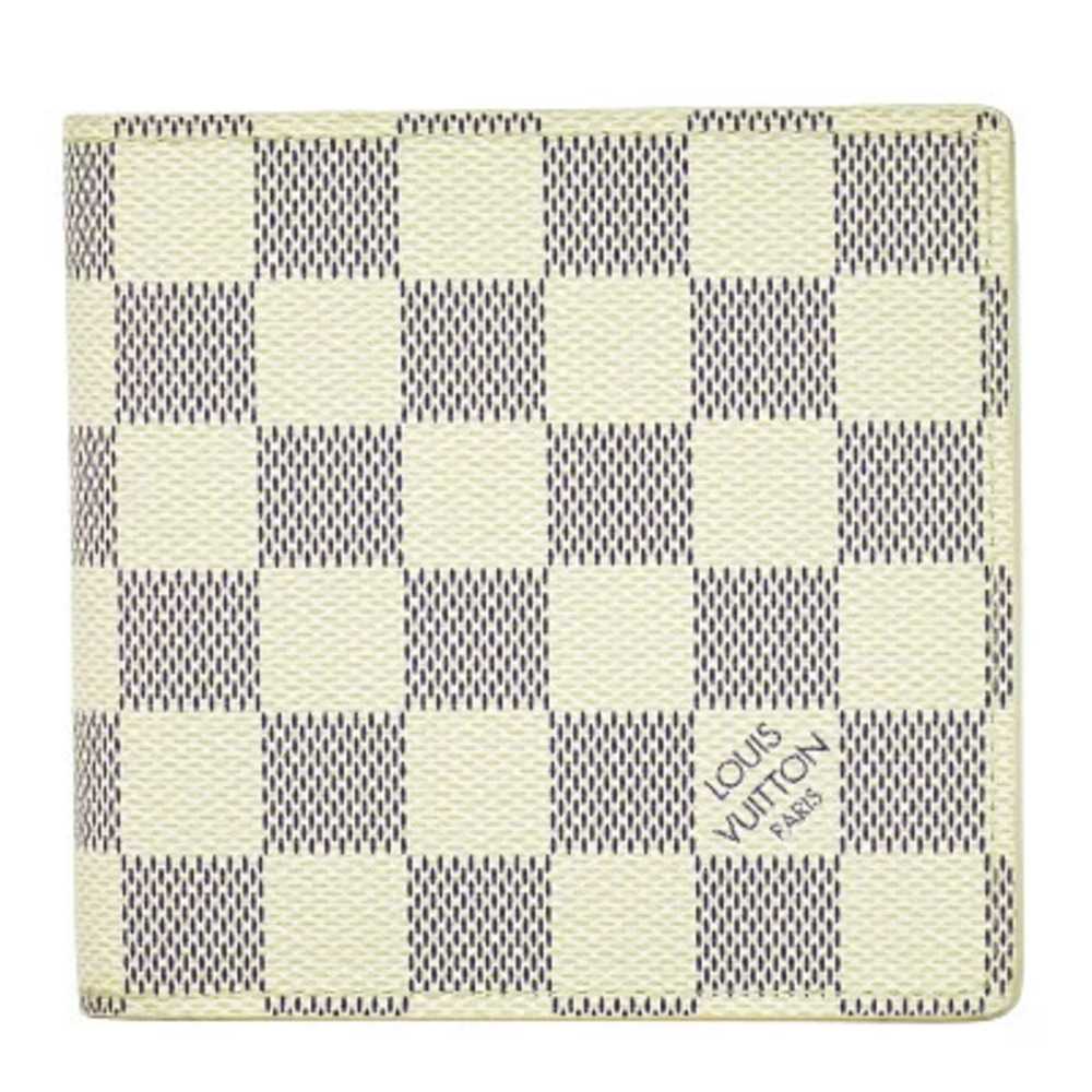 Louis Vuitton LV Portefeuille Marco Damier Azur White folding wallet white gray